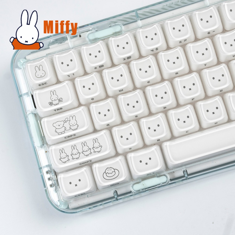 Gaming Keyboard Affordable - Kawaii Miffy Keycaps Cute Rabbit Key