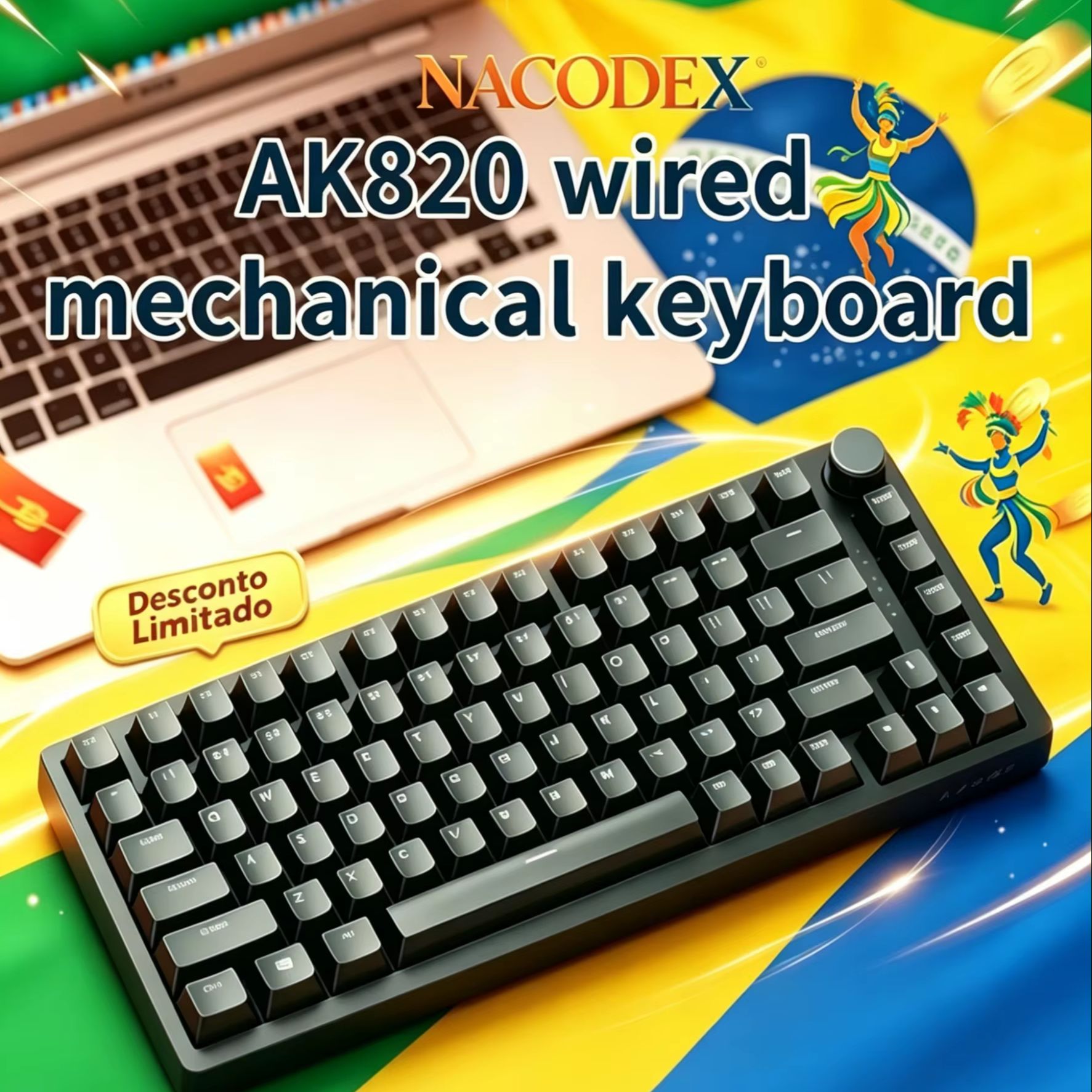 Gaming Keyboard E Yooso - AJAZZ AK820 Wired With Rotary Volume