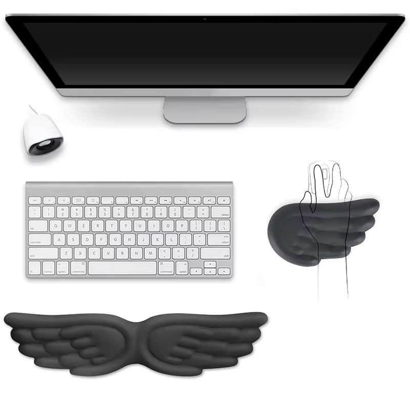 Gaming Keyboard Ergonomics - Keyboard Mouse Wrist Rest Angel Wing