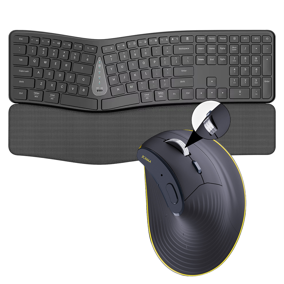 Gaming Keyboard Ergonomics - 2.4G Wireless Keyboard Mouse Combo,Comfortable Natural