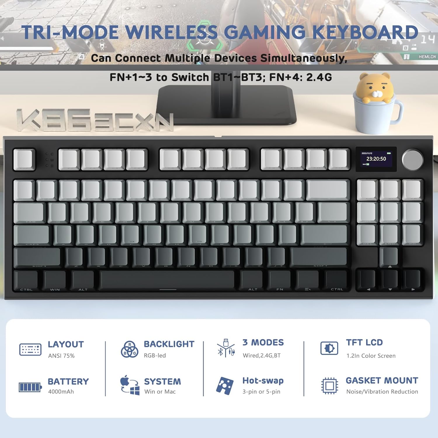 ATTACK SHARK K86 RGB 75% Wirel - огляд і ціна Gaming Keyboard Corsair