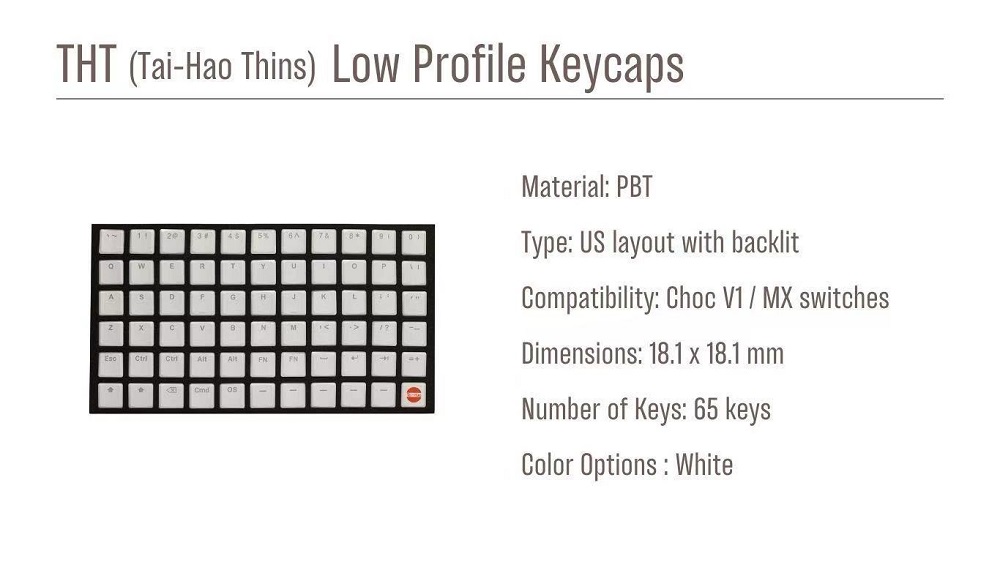 Taihao THT White Keycap Thins  - огляд і ціна Gaming Keyboard Ergo